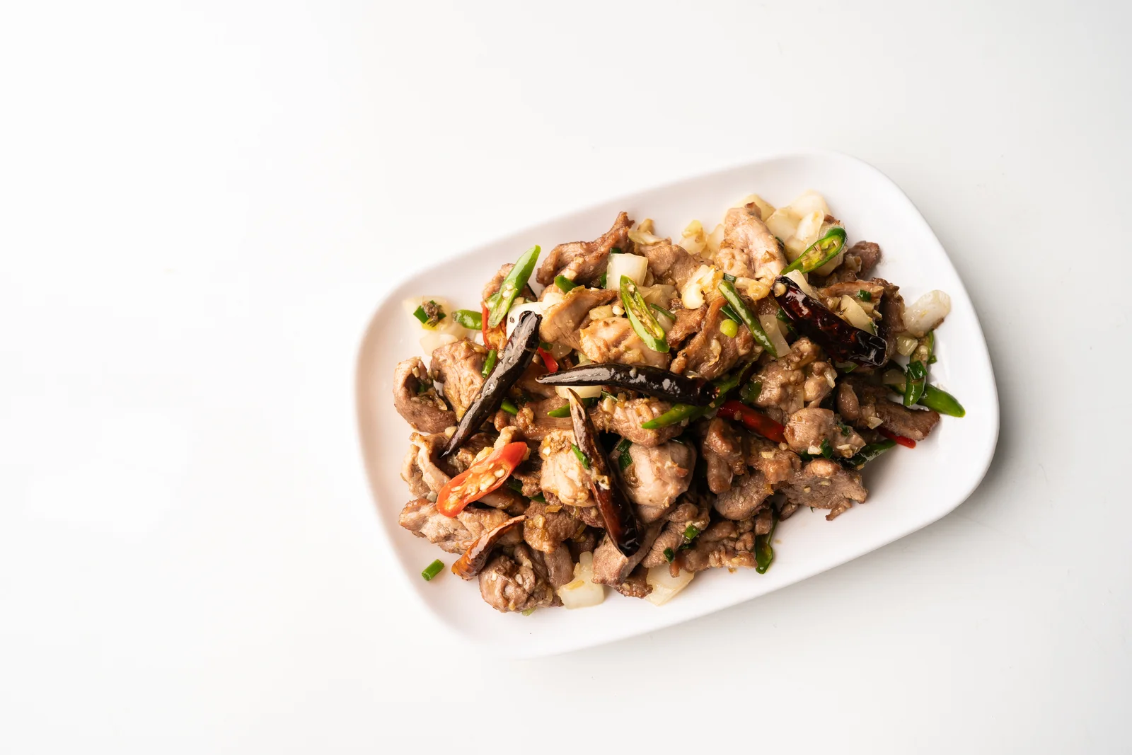 เนื้อเป็ดผัดพริกเกลือ